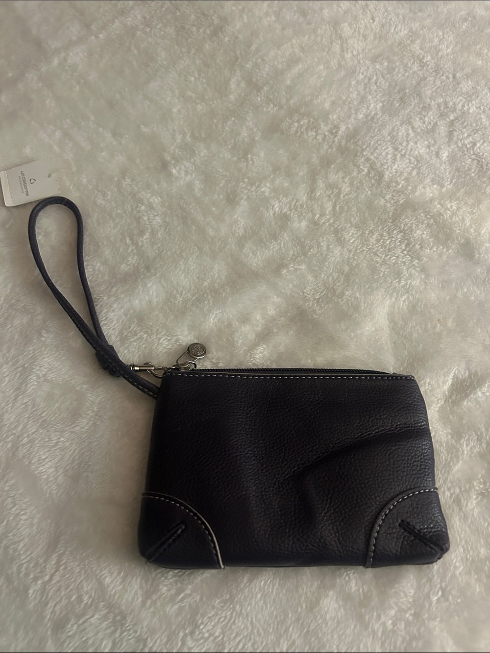 Liz Claiborne Purple Leather Wristlet Clutch